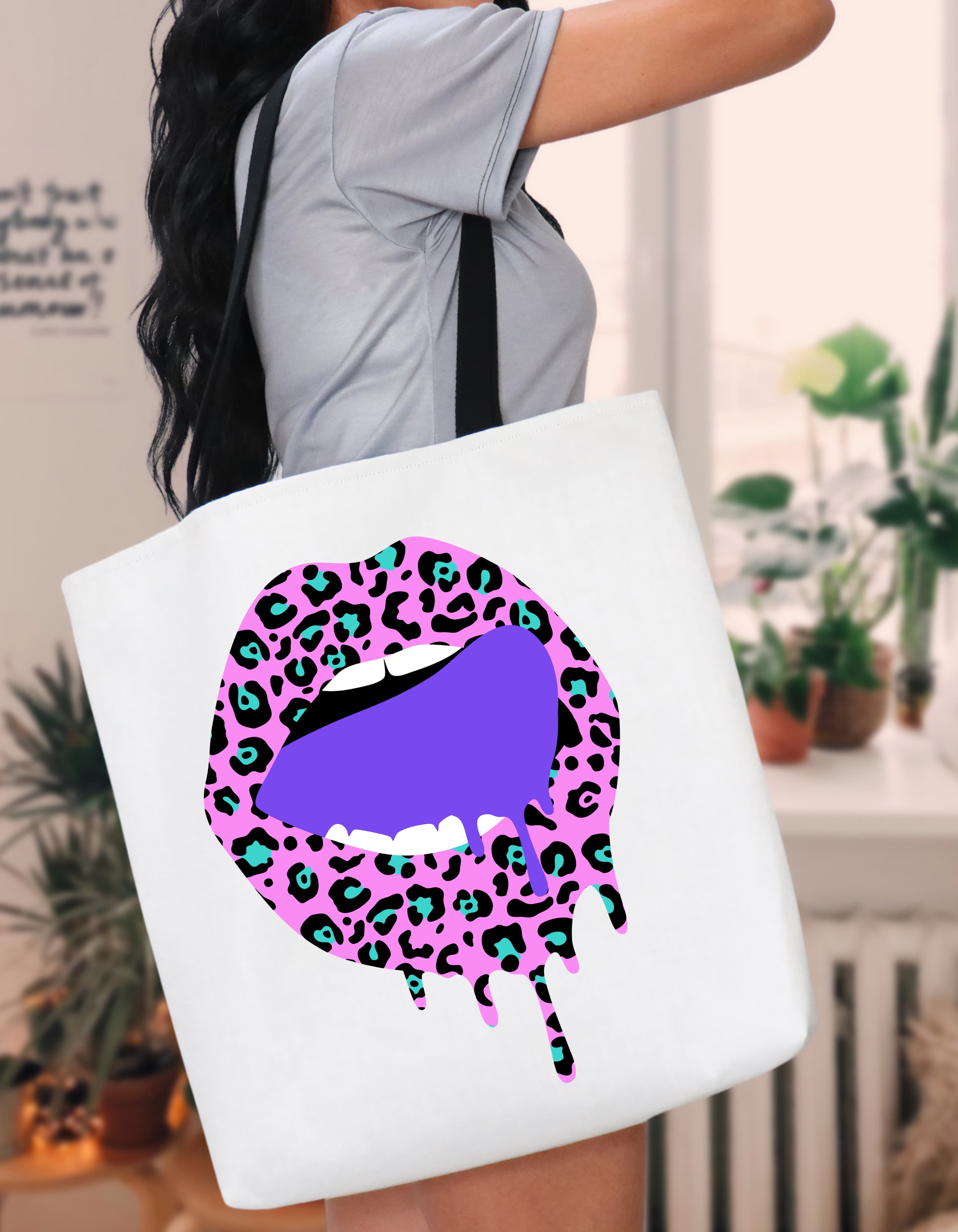 Pink Leopard Lips Tote – Statement Piece 2023