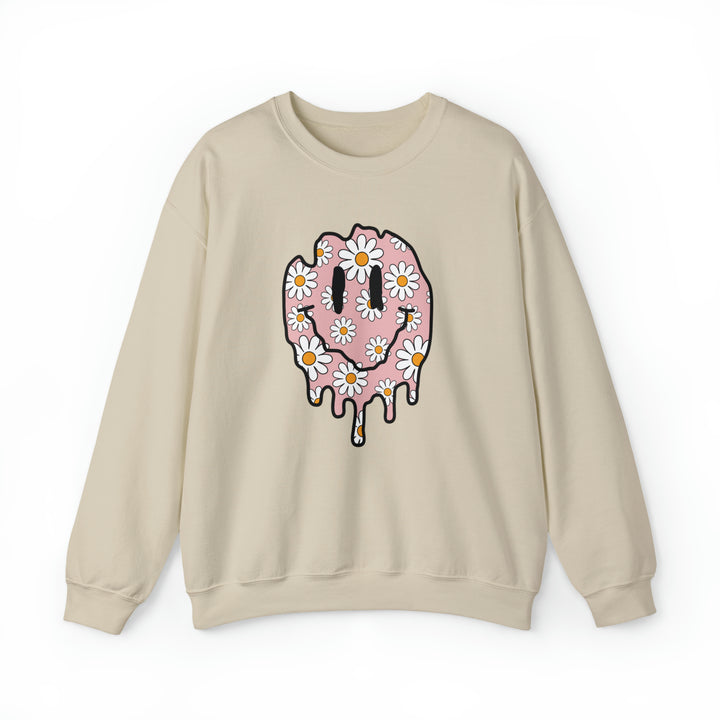 Melted Pink Smiley Daisy Sweatshirt