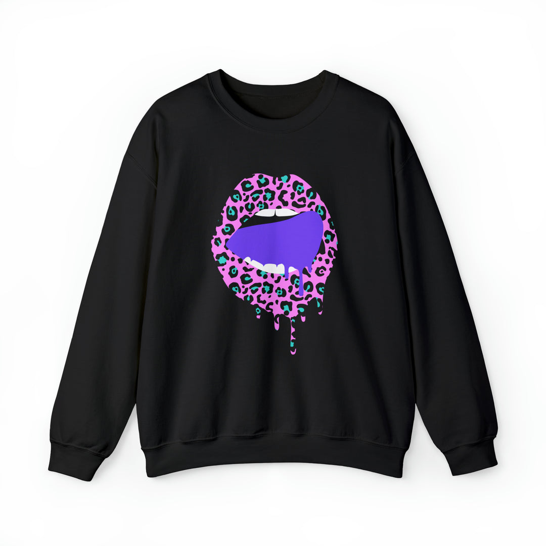 Purple/Pink Leopard Mouth Crewneck Sweatshirt