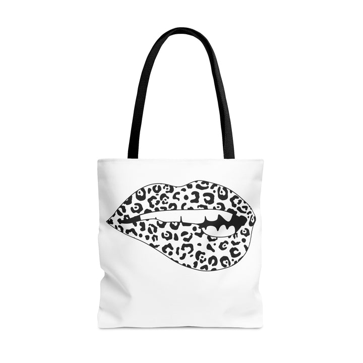 Black Leopard Lips Tote Bag