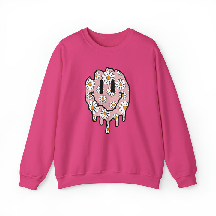 Melted Pink Smiley Daisy Sweatshirt