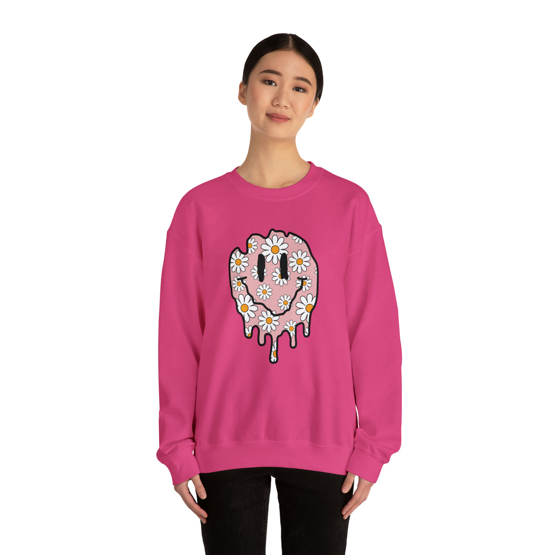 Melted Pink Smiley Daisy Sweatshirt