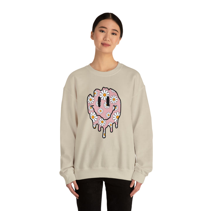 Melted Pink Smiley Daisy Sweatshirt