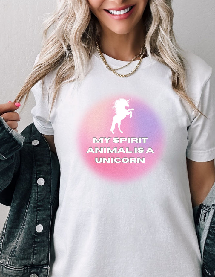 My Spirit Animal Is A Unicorn Tee -bella + canvas 3001