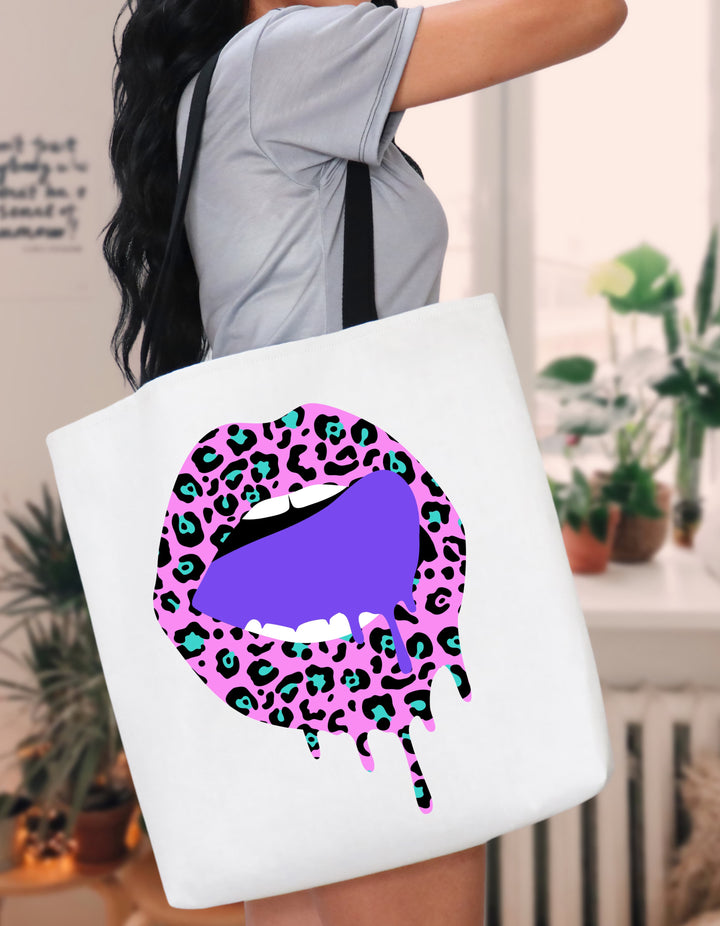 Pink Leopard Lips Tote